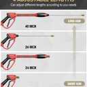 CADEGUO Pressure Washer Gun and Hose Kit, 4800PSI Flexible & Kink-Resistant - Steel Braided & Durable High Power Washer Hose 25 FT with 3/8" Swivel Quick Connector and M22 14mm Adapters & 5 Nozzles