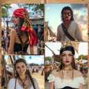 Pirate Accessories Set for Women, 25PCS Pirate Costume Kit with Scarves Eye Patches for Halloween Cosplay Fair