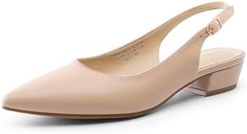 DREAM PAIRS Kitten Slingback Low Block Heels for Women Pointed Closed Toe Business Dress Shoes Wedding Party Comfortable Pumps Shoes, 9