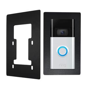 YJNBEST Wall Repair Plate Stainless Steel Faceplate for Ring Doorbell Battery 2nd Gen/3/4/Plus/Pro | Wall Repair Cover Plate to Hide Holes & Scratches | Easy Install Back Plate (Black, T95)