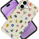 Case Compatible with iPhone 17,Fall Prevention Hybrid 2-Layer Hard Shell Phone Cover for Girls Boys,Aesthetic Fruit Lily Flower Fish