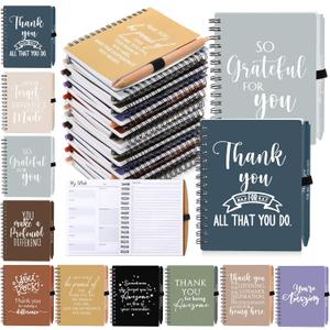Tellingyou 20 Pcs Bulk Employee Appreciation Gifts A6 Notebook with Pens Teacher Appreciation Gifts Nurses Week Thank You for Team Office Coworker Staff Graduation Volunteers (Neutral Colors)