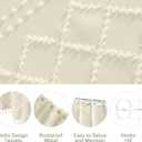 Siiluminisoy Extra Long Cream Boho Shower Curtain, 72 x 78 Tufted Chevron Textured Striped Modern Farmhouse Minimalist Woven Fabric for Bathroom