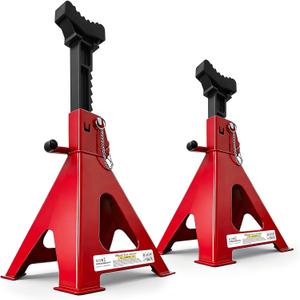 6 Ton Heavy Duty Car Jack Stands with Double Locking for Trucks,Red