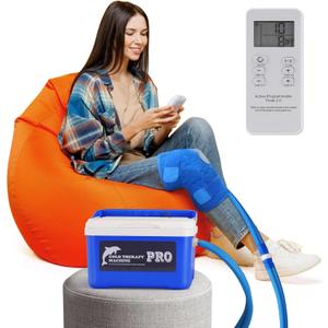 Cold Therapy Machine System with Programmable Timer Remote Control,Ice Machine for Knee after Surgery Recovery,Knee Replacement Recovery Equipment,Quiet Pump, Cryotherapy Pain Relief w/Compression Pad