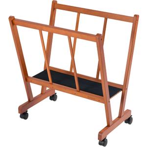 MEEDEN Art Display Print Rack: Artist Storage Rack with Castors for Canvas Organizer - Beech Wood Large Drying Racks for Prints Artworks Panels Posters Stand Art Shows & Galleries - Walnut