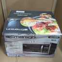 Emerson MW1338SB Countertop Microwave Oven, 6 Pre-Programmed Settings, Removable Glass Turntable, Child Safety Lock, 1.3 Cu ft, 1000W, Stainless Steel