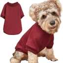 Puppy Sweater for Small Dogs Clothes Warm Winter Cat Clothe Pet Sweatshirt Knitwear Doggie Kitten Clothing, Wine, Medium