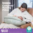 Boppy Complete Nursing Pillow, Breastfeeding & Bottle Feeding Ergonomic 2-in-1 Feeding Pillow with Removable Belt, CloseComfort No-Gap Design, Full-Length Bolster, Washable Cover-Green Sage Vines