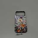 for iPhone 17 Pro Max Case Cute - Wireless Charging Compatible - Dual-Layer Hard Shell + Silicone Cover - Aesthetic Protective Phone Case for Women - Marble Pressed Flowers