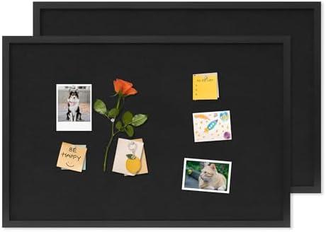 DAHAPYBOO Cork Board with Linen Black 2Pack,Bulletin Board 30"x20", Corkboards for Office Home School Message Board or Vision Board Decoration.