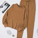 Fixmatti Women's 2 Piece Outfits Long Sleeve Pullover Sweatshirt Jogger Pants Sweatsuit, L
