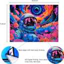 AtawLege Blacklight Astronaut Tapestry Hippie Eyes UV Reactive Flowers Plants Neon Galaxy Space Wall Hanging for Bedroom (70.9 x 92.5 inches)