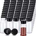 Amyhill 100 Pcs Plastic Spice Bottles Spice Jars Seasoning Jars Shaker Plastic Jars 3.3 Oz/ 100ml Seasoning Shaker with Shaker Lids(Black Lid)