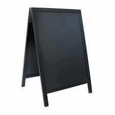 A Frame Chalkboard by HBCY Creations:24x36 Solid Wood A-Frame Sign Black Double-Sided Magnetic Board, Chalkboard Menu Board, for Restaurants, Cafés, Weddings - Heavy Duty Hinges