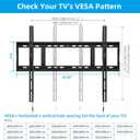 HOME VISION Heavy Duty Fixed TV Wall Mount Bracket for 48-120 Inch Extra Large Flat Screen Smart TVs, 264 Lbs Capacity, Max VESA 800x600 mm, Stud Spacing 12"-28", Low-Profile Flush Slim Design, HV8801