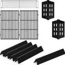 Grill Parts for Weber Genesis 300 Series with Front-Mounted Control, Fits Weber Genesis E310 E320 E330 Series, Grill Grates 7524 + Flavorizer Bars 7621 + Heat Deflector 7622 + Warming Rack 65054