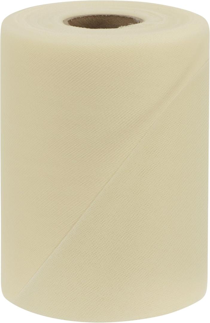 Falk Fabrics Tulle Spool, 6-Inch by 100-Yard, Ivory