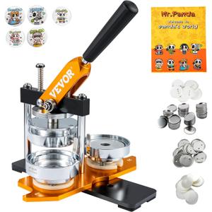 VEVOR Button Maker Machine, 75 mm (3 inch) Badge Punch Press Kit, Children DIY Gifts Pin Maker, Button Making Supplies with 100pcs Button Parts & Circle Cutter & Magic Book