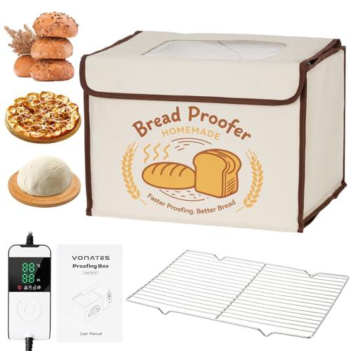 Folding Bread Proofing Box with Temp Control (50-113℉) & 48H Timer, Sourdough Proofer Box with Stainless Steel Rack, 4 Preset Modes Dough Proofer for Sourdough, Making Bread,Yogurt,Pizza,Kombucha -M