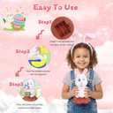 Easter Bubbles Bunny Bubble Machine for Kids, Rabbit Bubble Blower Toy with Refill Solutions, Music, Lights & Sticker- Easter Basket Stuffer Gift for Girls Boys