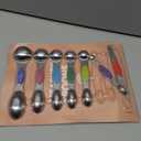 ChefAide Pack of 8 Stainless Steel Magnetic Measuring Spoons Set, Dual Sided, Stackable, Adjustable Teaspoon and Tablespoon Measure Spoon with Leveler, Kitchen Gadgets (Multicolor)