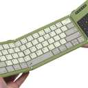 Nillkin Bluetooth 5.0 Foldable Keyboard with Trackpad & Numpad, Full-Size Travel Portable Keyboard for iPad Tablet Laptop PC Smartphone Windows iOS Android, Triple Device Pairing, Green