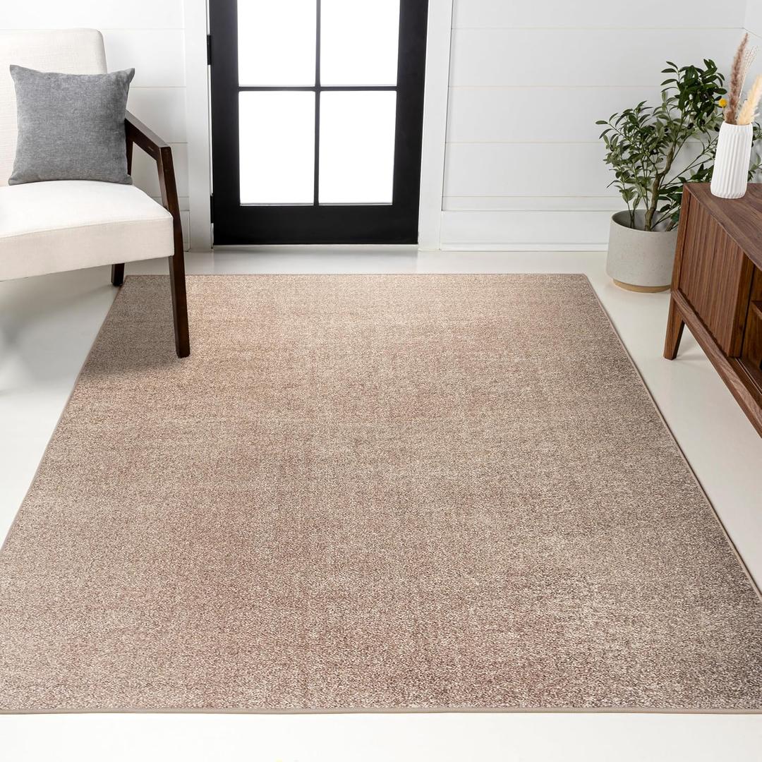 JONATHAN Y Haze Solid Low-Pile Beige Indoor Area Rug 12x15, Coastal,Bohemian,Minimalist,Classic, Easy-Cleaning for Living Room,Bedroom,Kitchen,Pet Friendly,Non-Shedding (SEU100G-15)