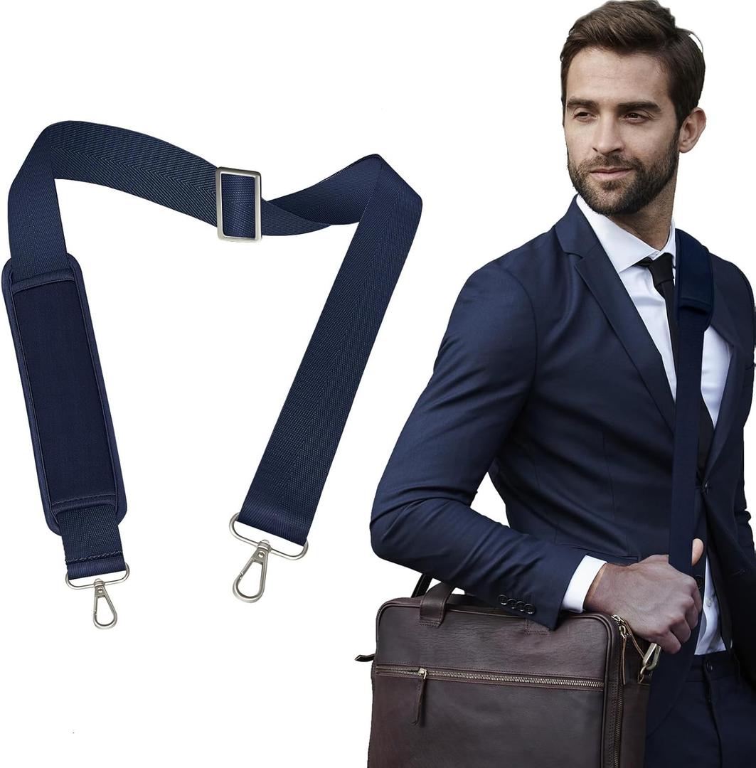 2 x Universal Shoulder Strap - 57 inch Adjustable Bag Strap Replacement Non-Slip Crossbody Purse Strap with Metal Swivel Hooks for Laptop Shoulder Bag Messenger Bag Crossbody Bag Navy Blue