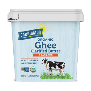 Carrington Farms Organic Ghee Clarified Butter Grass Fed Gluten Free, 12 oz, Exp Date: 05/15/2027