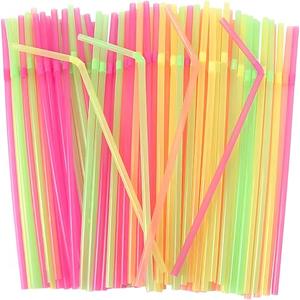 Flexible Plastic Straws Disposable, Vibrant & Colorful Assortment Bendy, Stylish Drinking Straws for Every Occasion & Party Decoration, 175 Count