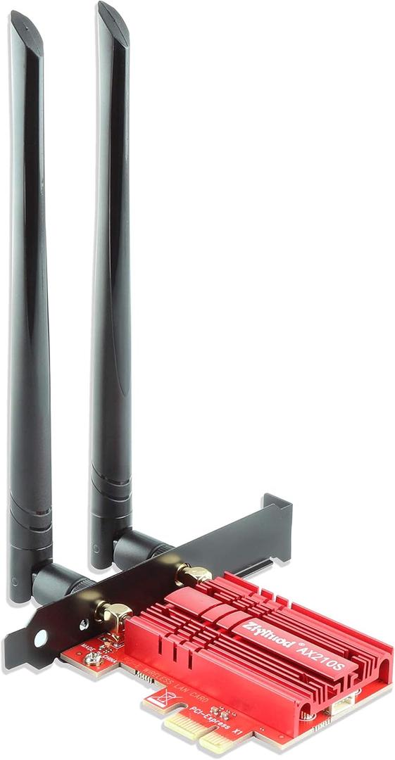 Ziyituod WiFi Card 5400Mbps PCIe WiFi 6E Card, Bluetooth 5.3, Intel WiFi 6E AX210 Chip, Tri-Bands(6GHz/5GHz/2.4GHz) Wireless WiFi 6 Card for PC, Support Windows 11/10(64Bit) (RED)