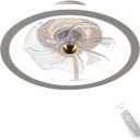 Ceiling Fans with Lights, Flush Mount Ceiling Fan with Lights and Remote, 6 Wind Speeds Low Profile Smart Ceiling Fan for Bedroom, Kids Room, Kitchen and Small Room 20" (Pearl White)