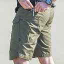 AUTIWITUA Men's Waterproof Tactical Shorts Outdoor Lightweight Quick Dry Breathable Hiking Fishing Cargo Shorts (Green, L)