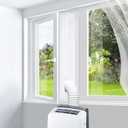 Portable Air Conditioner Universal Window Seal Kit with Adjustable Connector,Tumble Dryer,3m(118),4m(158),5m(197) Available,Air Exchange Guards with Zip and Adhesive Fastener (400cm(158))