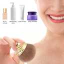 3 x Large Self Tanning Brush, Oval Body Makeup Tan Brush with Wide Brush Head Self Tanner Brush Applicator Sunscreen Brush for Makeup Legs Arms Face Body (Gold)