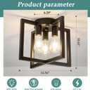 ZGLAOJT Motion Sensor Ceiling Light Fixture 3-Lights Semi Flush Mount Ceiling Light Black Industrial Indoor Chandelierfor Kitchen Living Room Bedroom Farmhouse Hallway Foyer