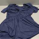 Tankaneo Womens Front Knotted V-Neck Blouse T Shirt Short Sleeve Oversized Tunic Tops Summer Solid Pullover Tees XL