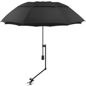 UPF 50+ Beach Umbrella with Adjustable Universal Clamp