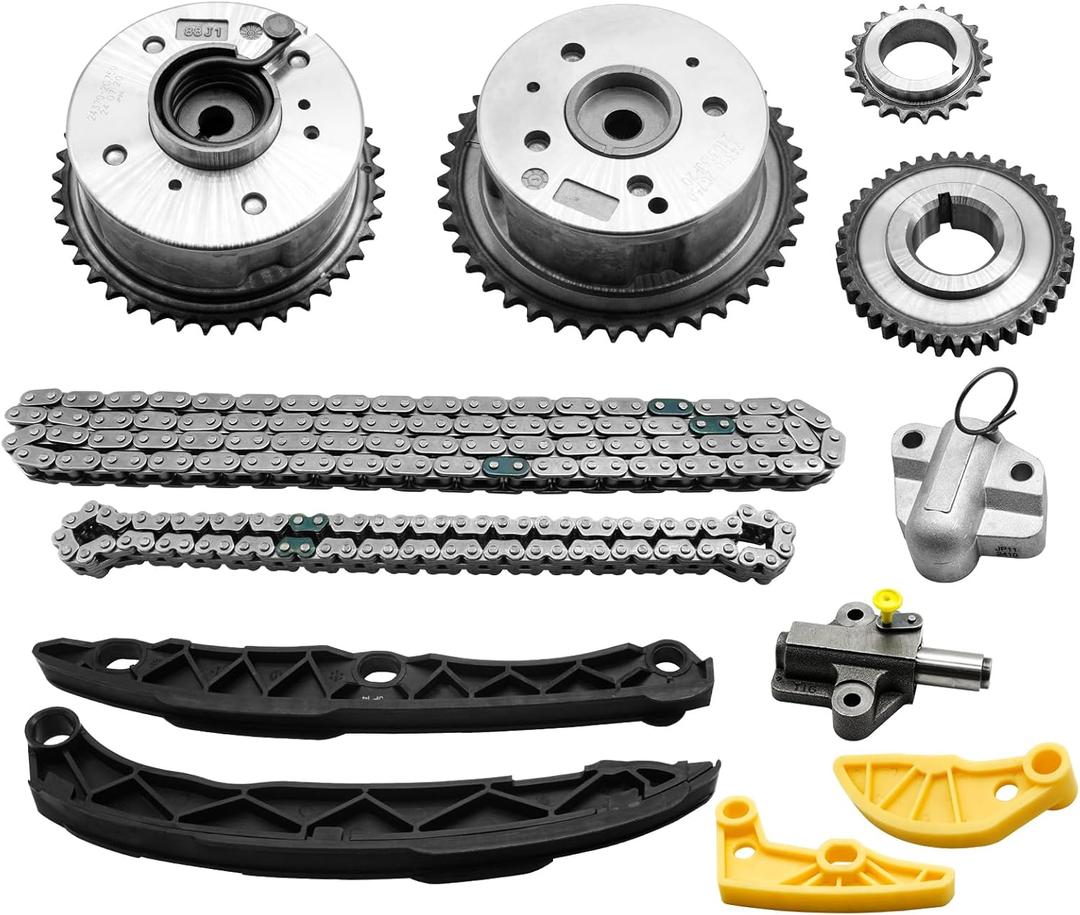 24321-2G111 Timing Chain Kit w/VVT Gear for Kia 2012-2018 Sorento Sportage 2.4 2.0,Optima 2.0 2014-2015,for Hyundai Sonata 2011-2014,Santa Fe 2.4L 2.0L 2013-2018 G4KH Engine 24350-2G750 24370-2G750