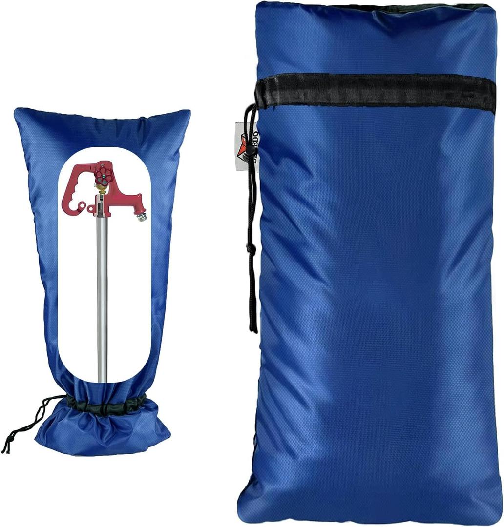 XXL Outdoor Faucet Covers for Winter, 3M Thinsulate Insulation Faucet Freeze Protector, 25H x 13W for Garden Lawn Faucets & Yard Hydrant, Waterproof Insulated Spigot Cover Faucet Sock  Blue