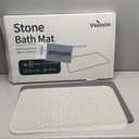 Stone Bath Mat Diatomaceous Earth Shower Mat Non-Slip Super Absorbent Diatomite Stone Bath Mats for Bathroom Floor Quick Drying Natural Easy to Clean(23.6''15.4" Gray) (Line1-grey)