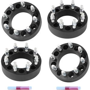 4pcs 8x6.5 Wheel Spacers for 2013-2023 Ram 2500, 2012-2018 Ram 3500 with 14x1.5 Studs, 4 PCS 2 inch 8x165.1mm 8 Lug Forged Wheel Spacer 126.15mm Center Bore for 2002-2006 Silverado 1500HD 2500 3500 HD