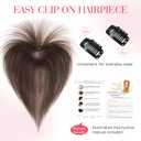 Hairro Clip In Bangs Human Hair Extensions For Women Wispy Air Bang Clip On Hair Toppers Remy 3D Cover Short Thin Topper Hairpieces 11 Inches 14.5g #02 Dark Brown