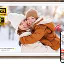 64GB Frameo 15.6" Digital Picture Frame Large 1920 x 1080 IPS FHD Touch Screen WiFi Electronic Photo Frames Share Moments Instantly Anywhere Best Gifts for Parents and Grandparents Brown Wood White
