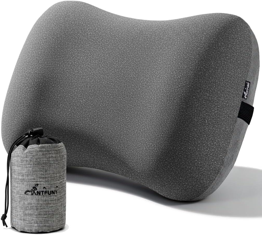 Inflatable Neck Pillow for Beach Travel Camping Picnic Small Ultralight Cruise Ship Essentials Summer Vacation Must Have Travel Accessories Trip Necessities Stuff Thing Need Gear Gift Supplies Gadget (15 x 11 inch, 1Pcs Gray)