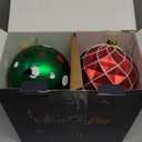 6 Inch Large Blue and Gold Christmas Ball Ornaments Set, 4 Pcs Big Shatterproof Hand-Painted Hanging Bulbs for Xmas Tree, Wreath, Garland, Holiday Party Outdoor Decorations