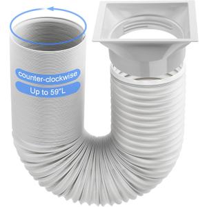 Portable Air Conditioner Hose Kit 5.9" Dia 59" Length Universal AC Hose with Adapter Flexible Exhaust Hose and AC Unit Tube Connector for Portable Air Conditioner Vent AA03