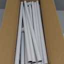 AIKASY Twin Size Canopy Bed Frame with Outer Support, Thickened Metal Poles & Four Corner Brackets, Compatible with Metal/Wood Base (White)