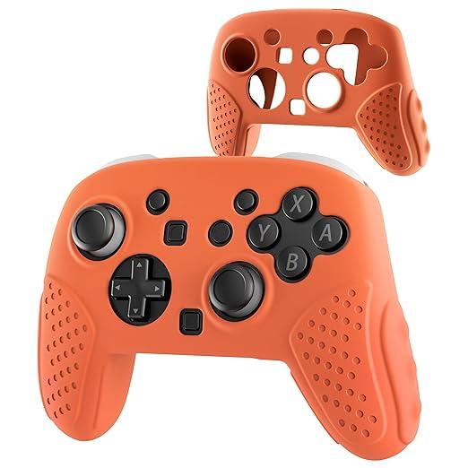 GLDRAM Switch 2 Pro Controller Clear Case, Remote Soft Silicone Protective Cover Skin, Scratch & Shockproof Durable Accessories for Nintendo Switch 2 Pro Controller - Orange